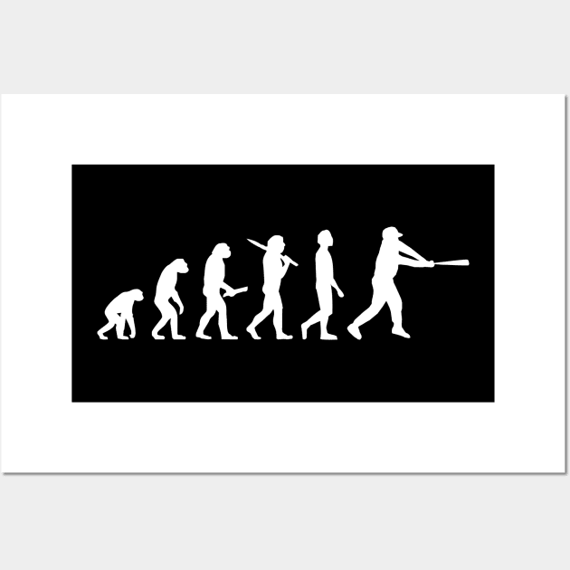 Funny Baseball Evolution Gift For Baseball Players Wall Art by OceanRadar